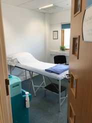 View of Room 3, the treatment room at The Watermark, Ivybridge